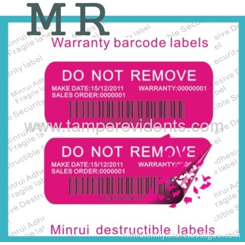 Tamper Evident Barcode Labels With Strong Adhesive,one Time Use Bar Code Labels With Numbers,eggshell Barcode Stickers